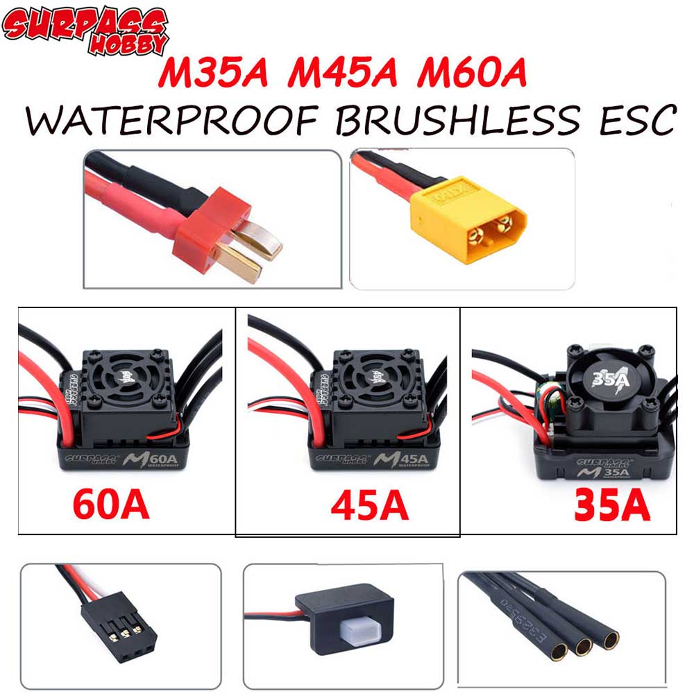 Esc Waterproof 60A - وحدة تحكم إلكترونية Surpass Hobby M35A