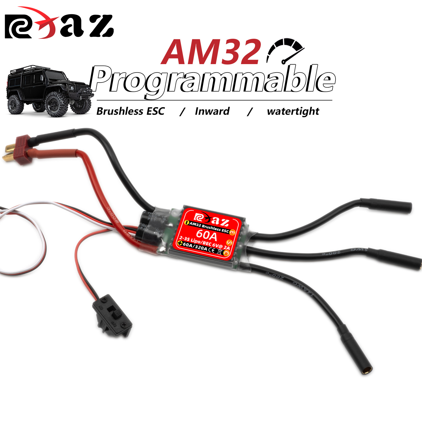 Esc Waterproof 60A - RCXAZ AM32 60A وحدة تحكم إلكترونية