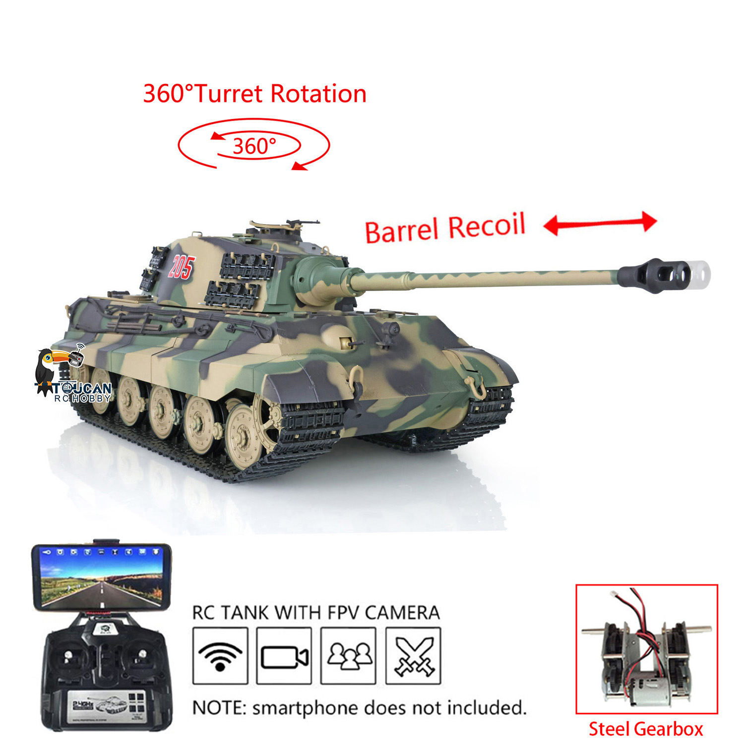 دبابة هينج لونج RC بانزر بمقيا - مراجعة Rc Hobby Kings وسعره