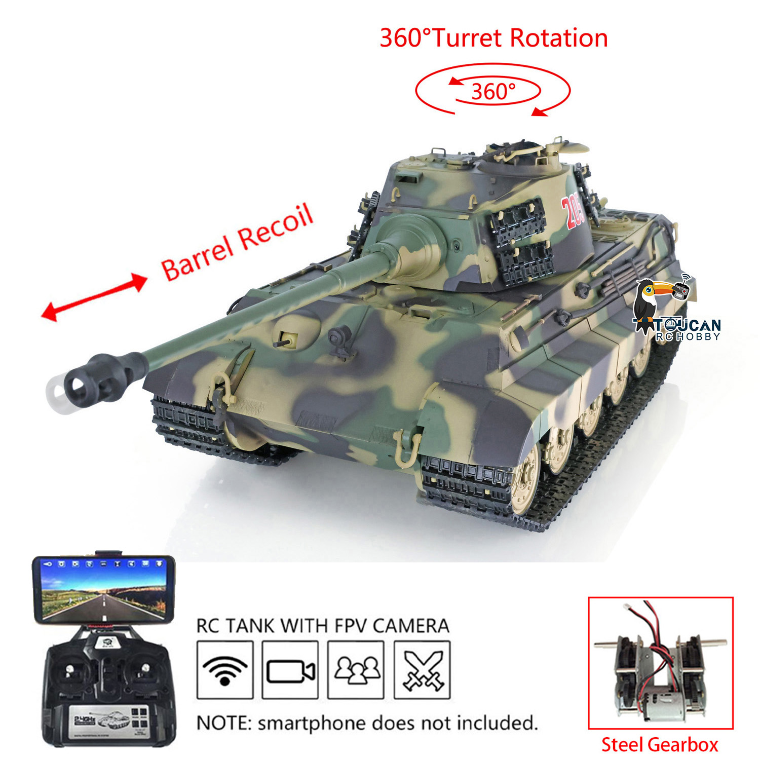 دبابة هينج لونج RC بانزر بمقيا - مراجعة Rc Hobby Kings وسعره