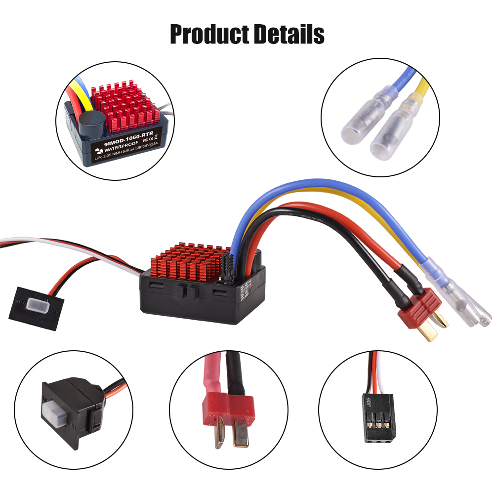 9IMOD 1060 RTR 60A ESC وحدة تح - مراجعة Esc Waterproof 60A وسعره