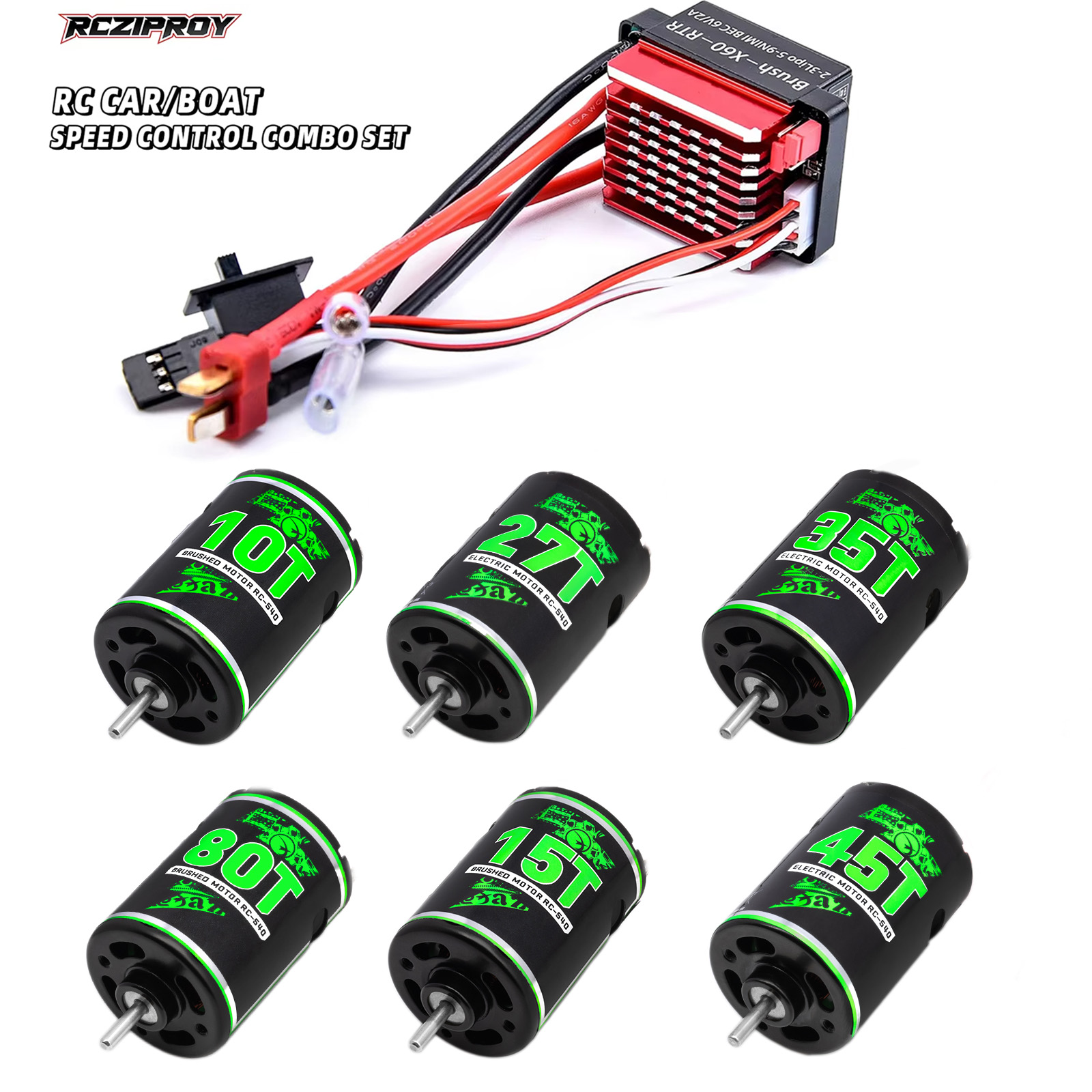 RC 540 10T-80T محرك ناعم مقاوم - مراجعة Esc Waterproof 60A وسعره